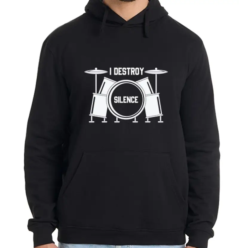 Felpa uomo con cappuccio regalo di bacchette di batterista di ba