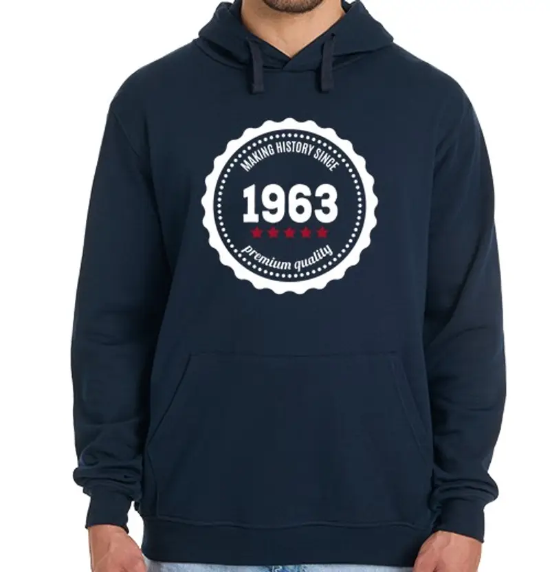 Felpa uomo con cappuccio rendendo history dal 1963 felpa