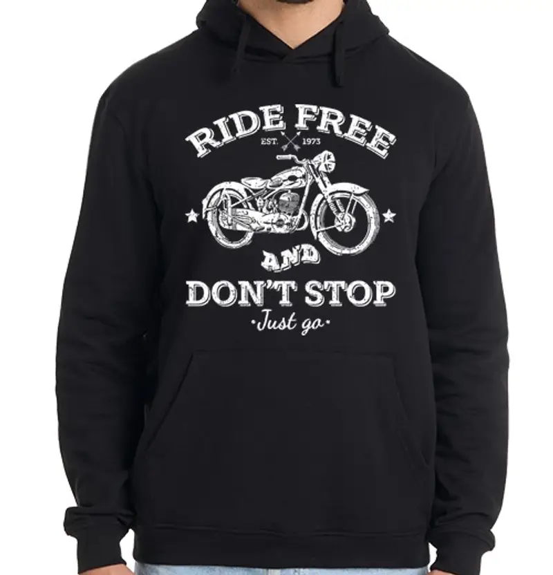 Felpa uomo con cappuccio ride gratis