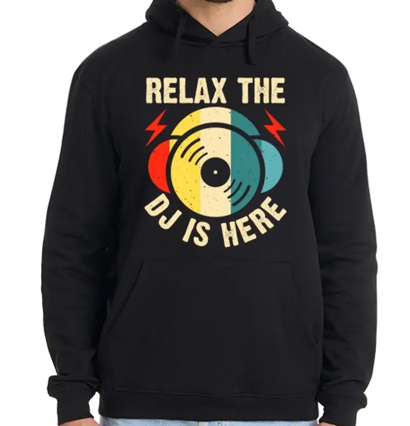 Felpa uomo con cappuccio rilassati il dj è qui