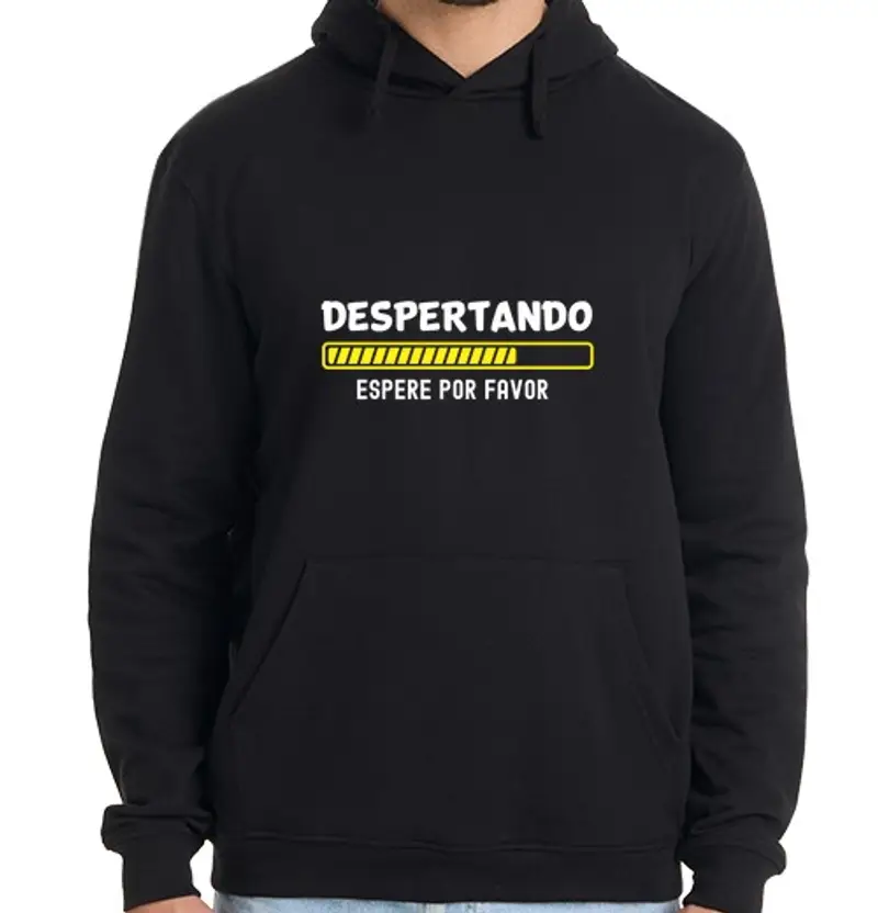 Felpa uomo con cappuccio Risveglio originale e frase di Tida div