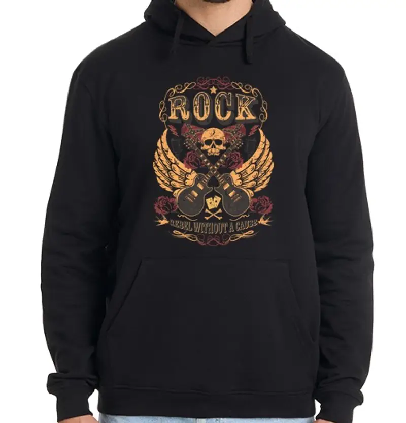 Felpa uomo con cappuccio rock