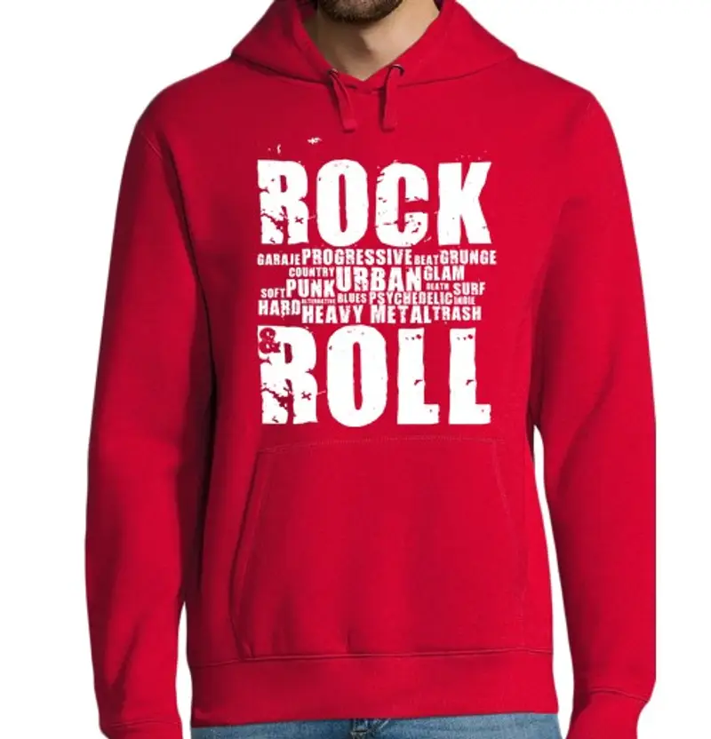 Felpa uomo con cappuccio rock and giochi di ruolo l