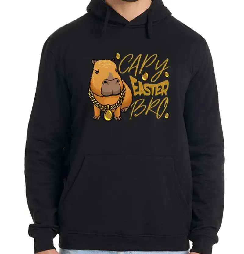 Felpa uomo con cappuccio roditore capibara