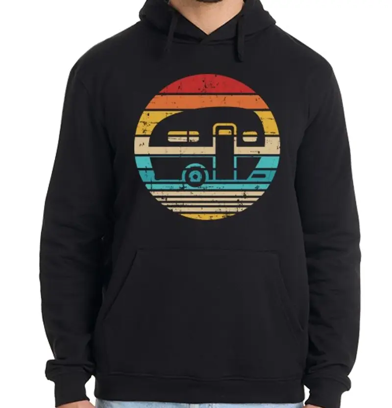 Felpa uomo con cappuccio roulotte camper vintage