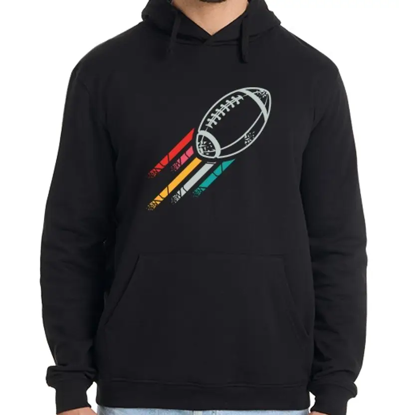 Felpa uomo con cappuccio rugby retrò