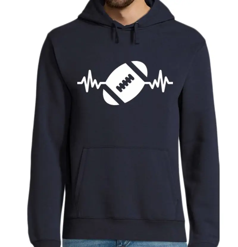 Felpa uomo con cappuccio rugby rugby rugbywoman umorismo