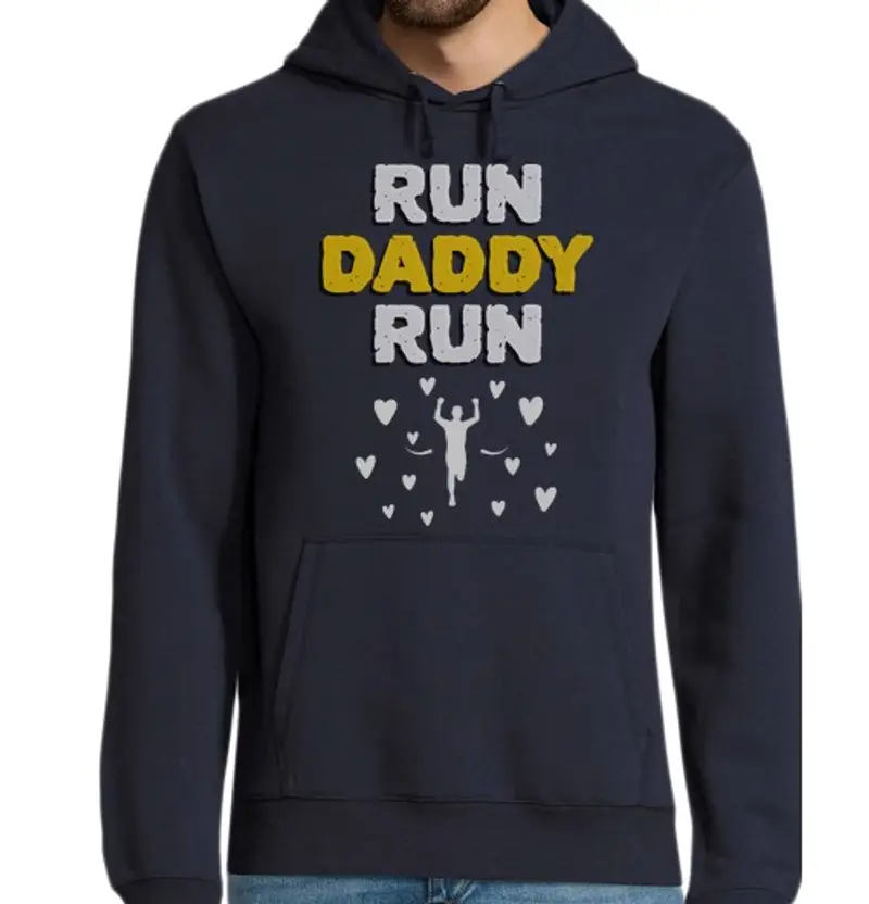 Felpa uomo con cappuccio Run Daddy Run Father Day Gift