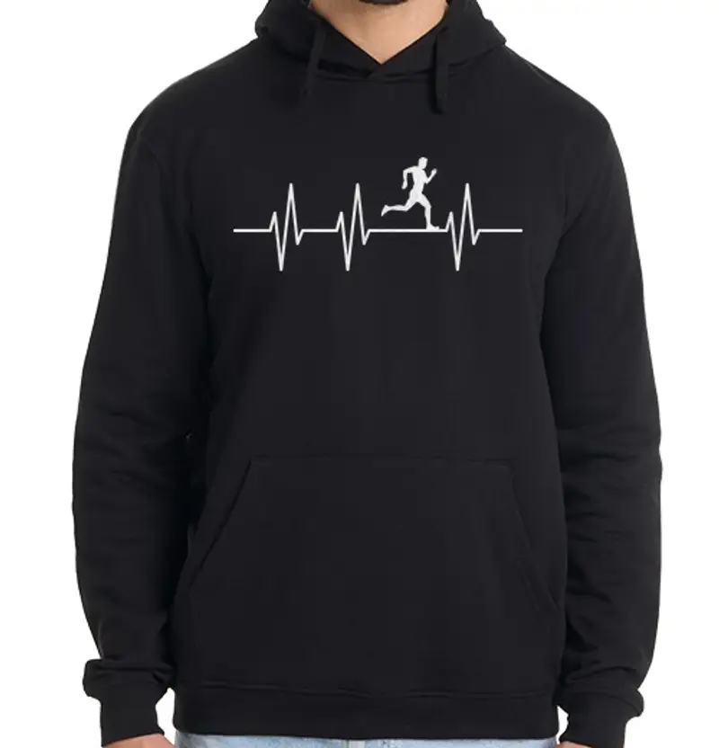 Felpa uomo con cappuccio Runner Heartbeat Marathon Running