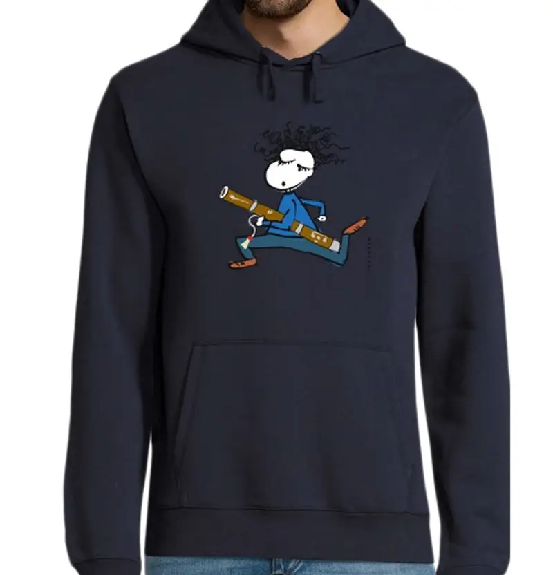 Felpa uomo con cappuccio running b ass oonist