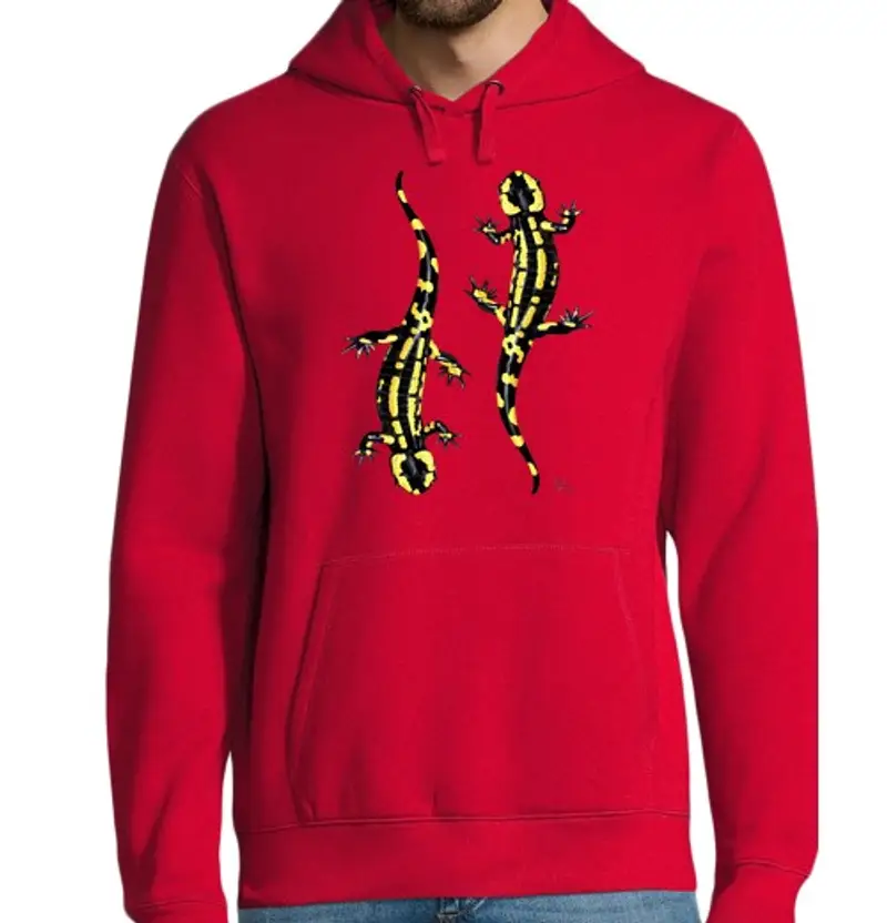 Felpa uomo con cappuccio salamandre