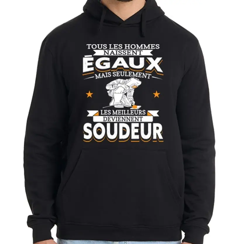 Felpa uomo con cappuccio saldatore saldatura saldatura