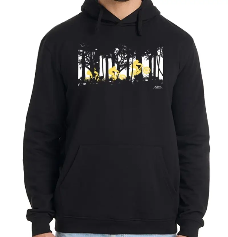 Felpa uomo con cappuccio salto nella foresta