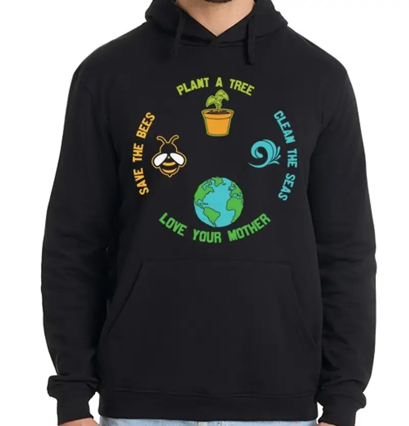 Felpa uomo con cappuccio salva l39ambiente