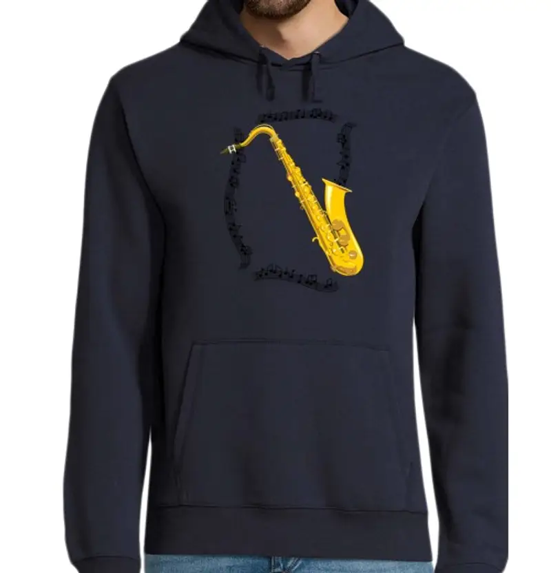 Felpa uomo con cappuccio saxo