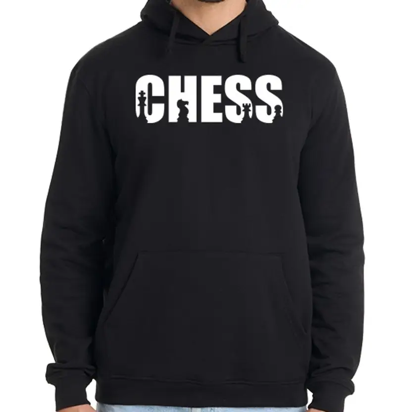 Felpa uomo con cappuccio scacchi