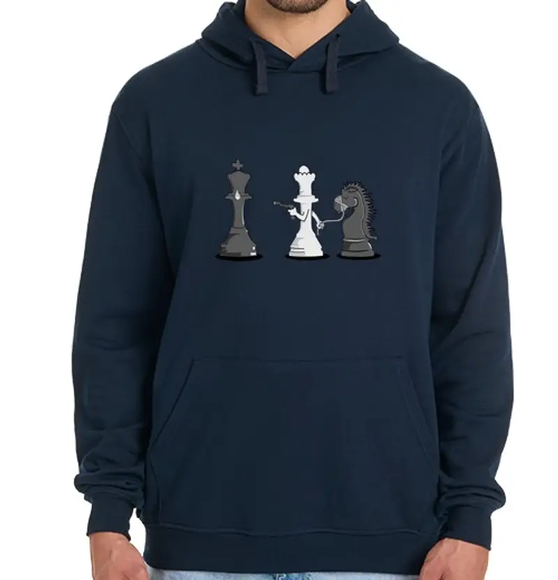 Felpa uomo con cappuccio scacco matto