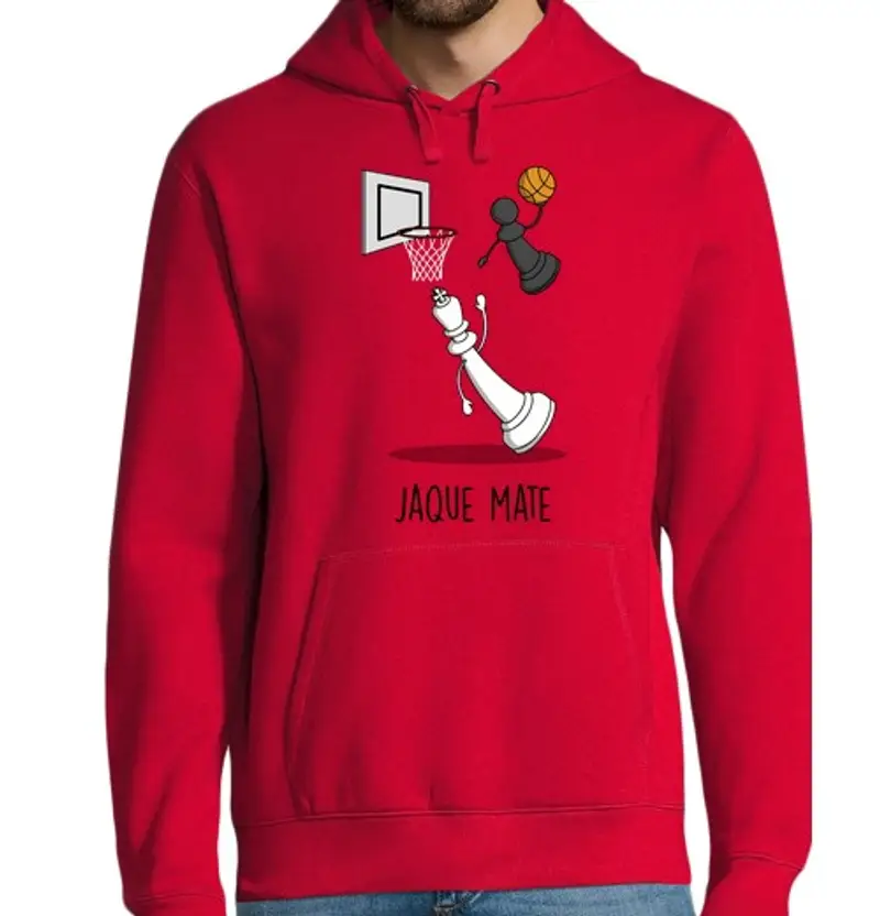 Felpa uomo con cappuccio scacco matto