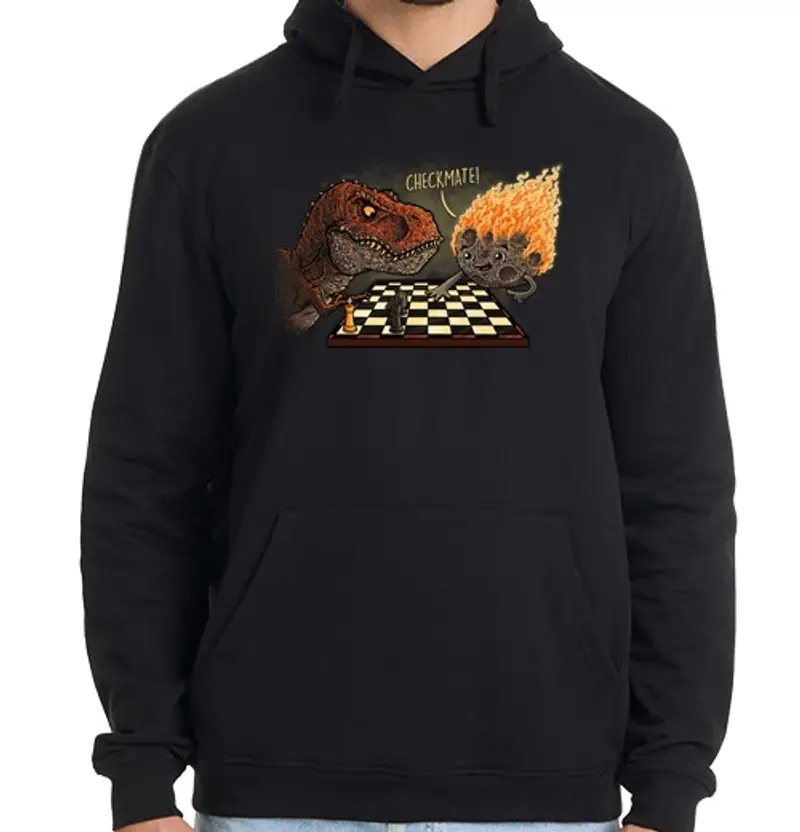 Felpa uomo con cappuccio scacco matto