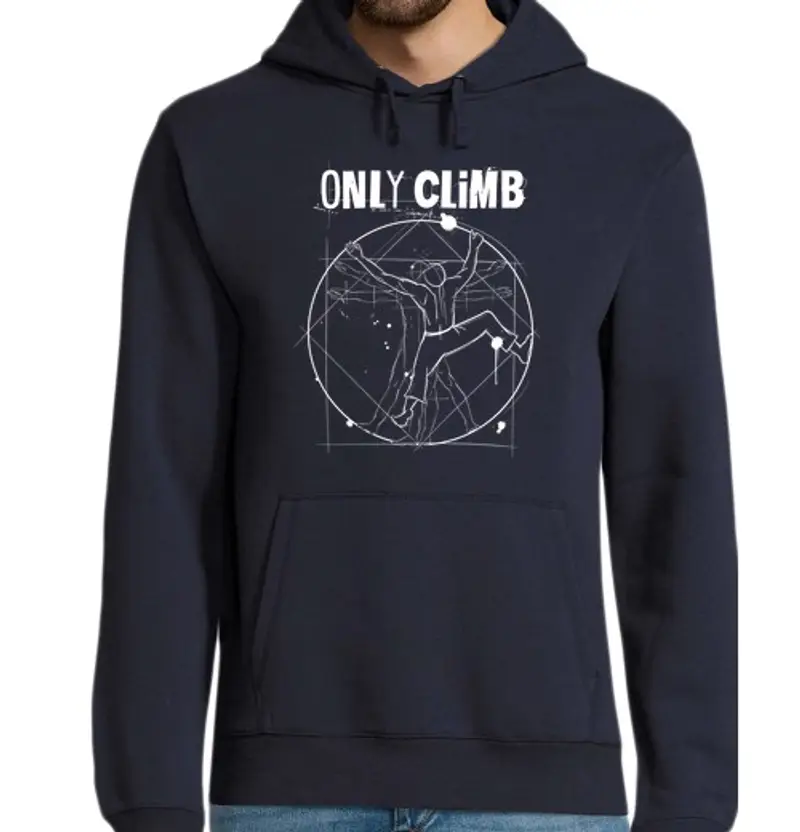Felpa uomo con cappuccio scalatore scalatore schizzo arte solo s
