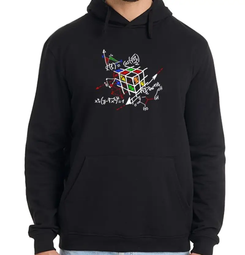 Felpa uomo con cappuccio schema di rubik