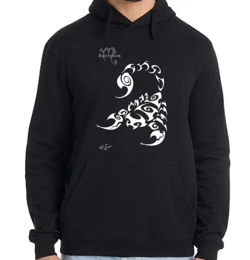 Felpa uomo con cappuccio scorpione