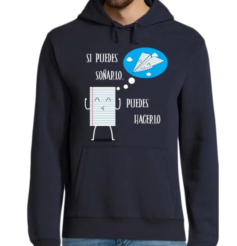 Felpa uomo con cappuccio se riesci a sognare ...