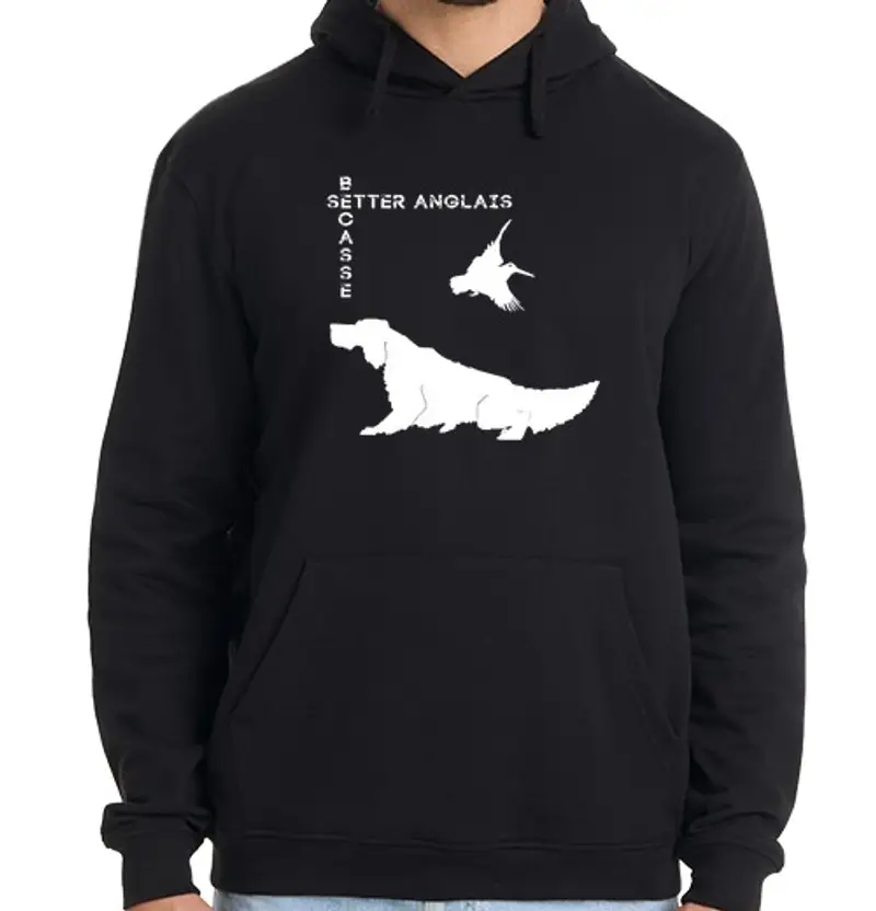 Felpa uomo con cappuccio setter & woodcock