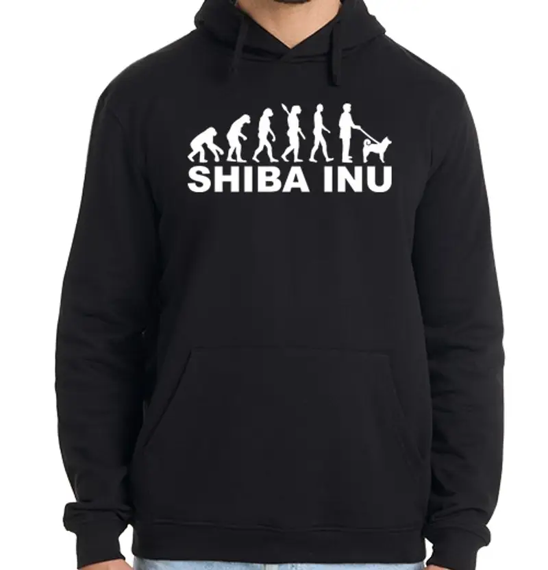 Felpa uomo con cappuccio shiba inu evolution