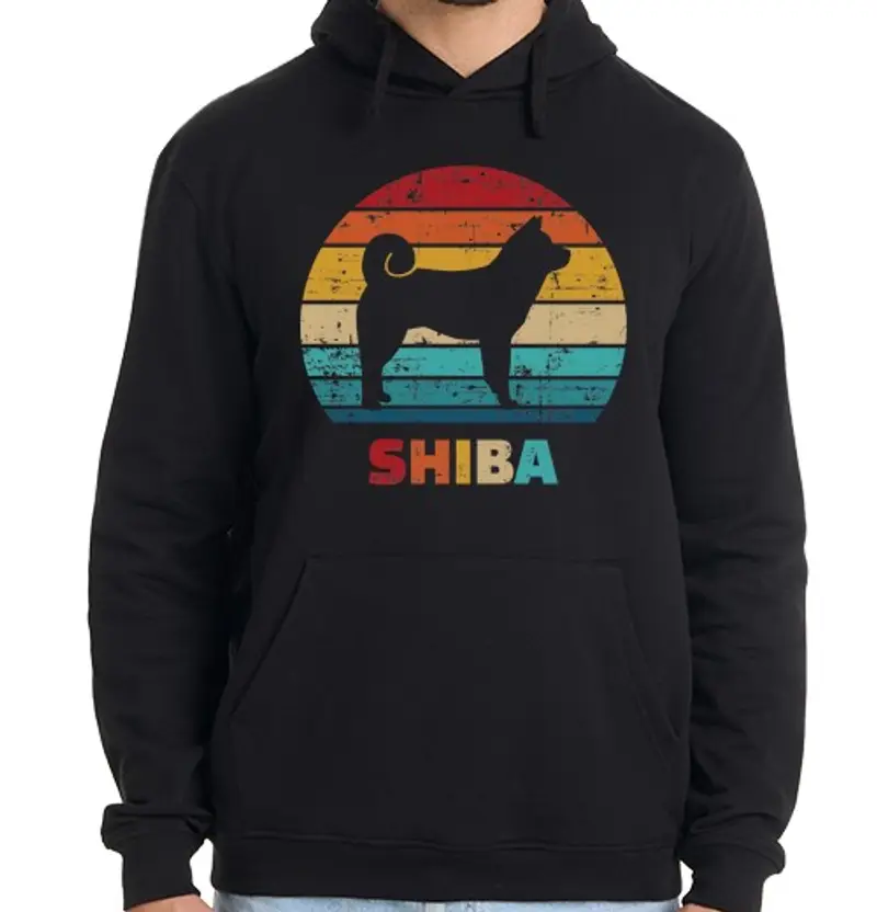 Felpa uomo con cappuccio Shiba vintage