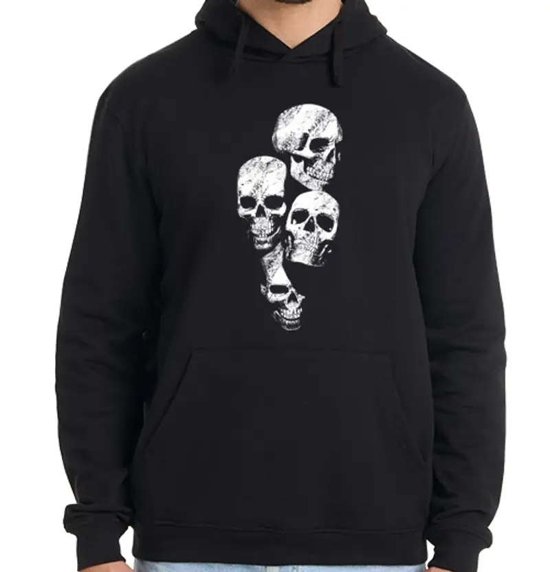 Felpa uomo con cappuccio skulls