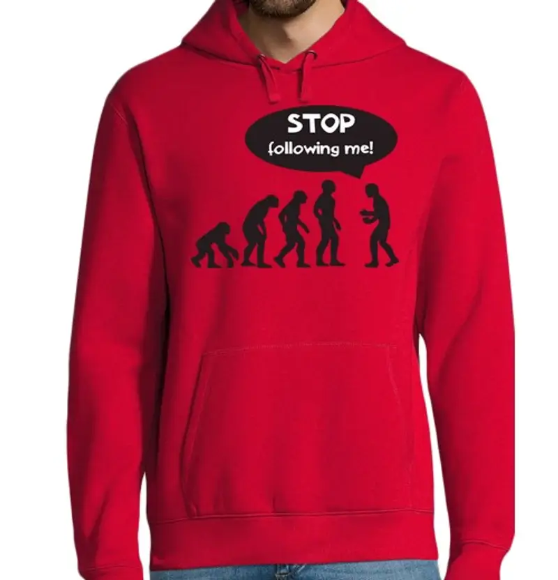 Felpa uomo con cappuccio smettila di follow