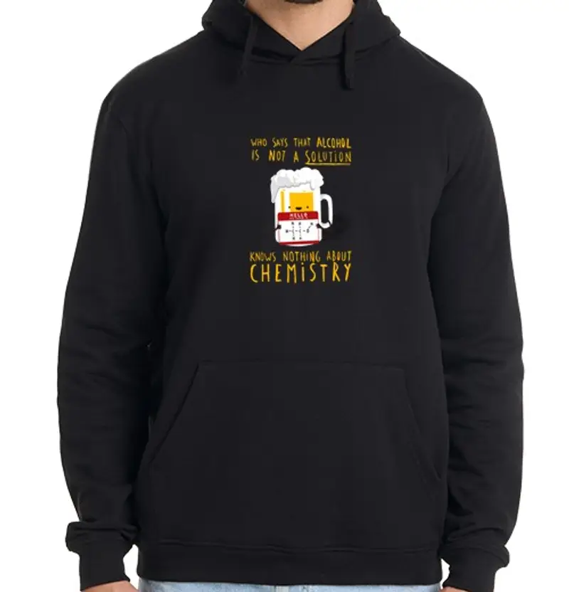 Felpa uomo con cappuccio soluzione di alcool