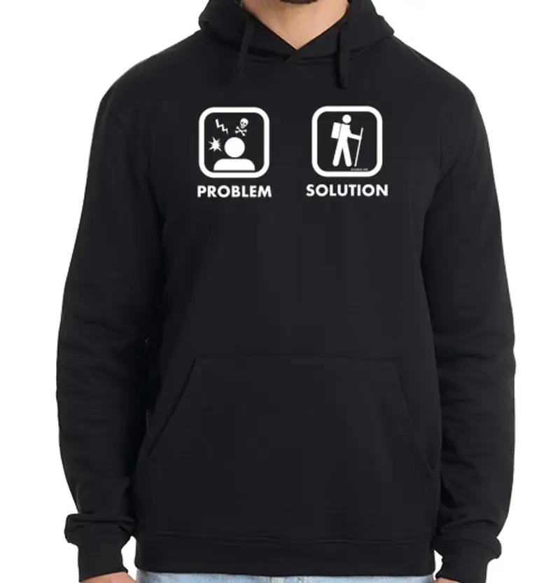 Felpa uomo con cappuccio soluzione pro blem trek