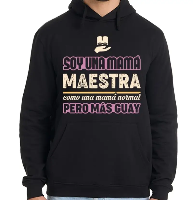 Felpa uomo con cappuccio sono una mamma insegnante come una mamm