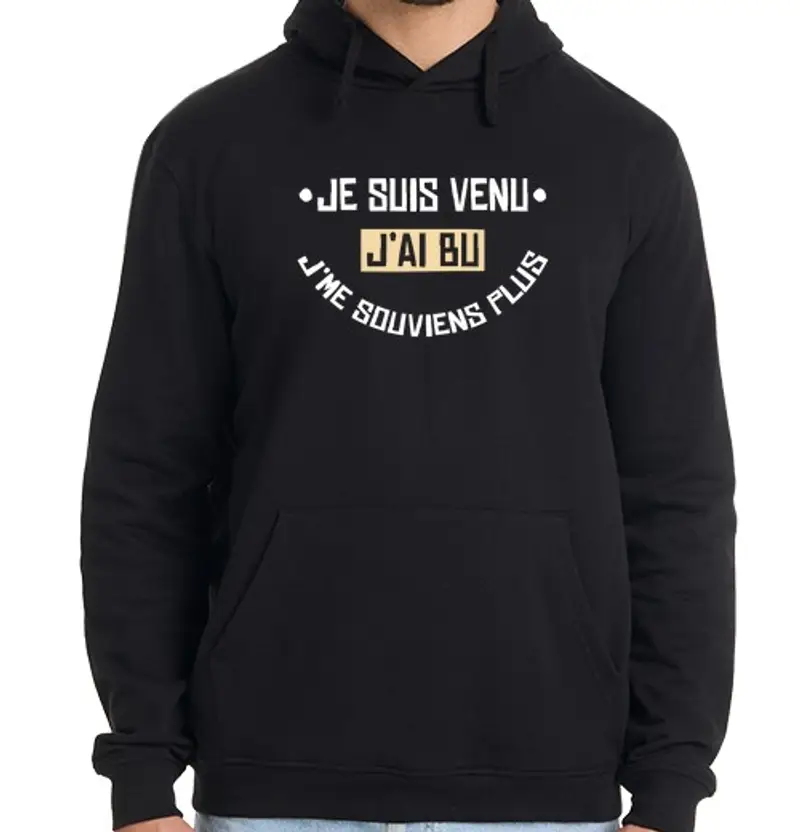 Felpa uomo con cappuccio Sono venuto ho bevuto un regalo umorist