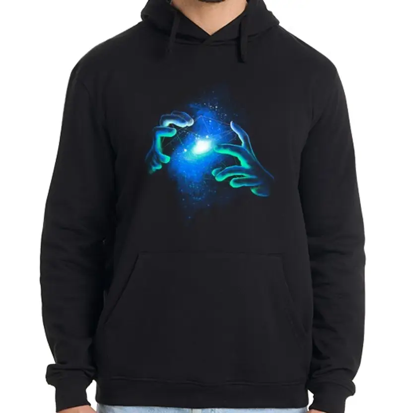 Felpa uomo con cappuccio spazio illusionista
