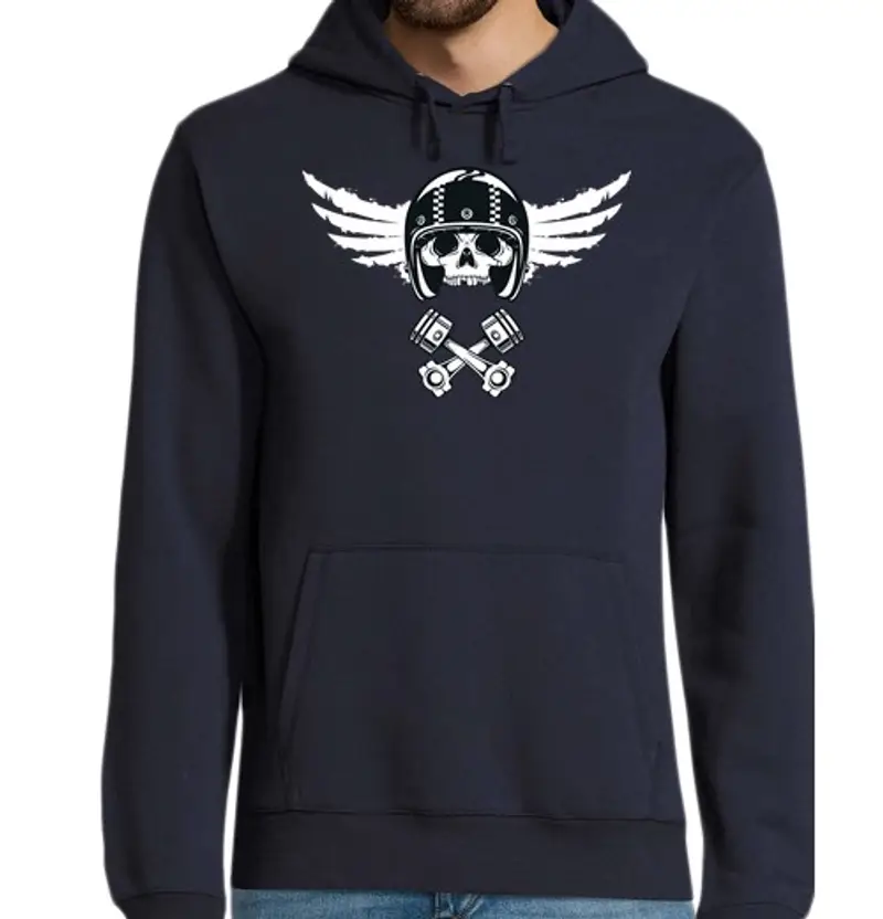Felpa uomo con cappuccio spirito biker