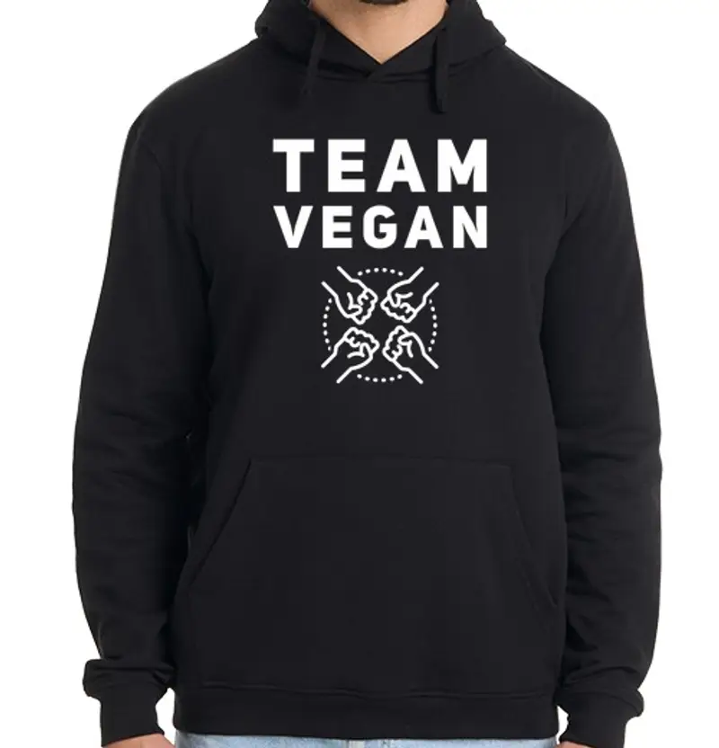 Felpa uomo con cappuccio squadra vegana