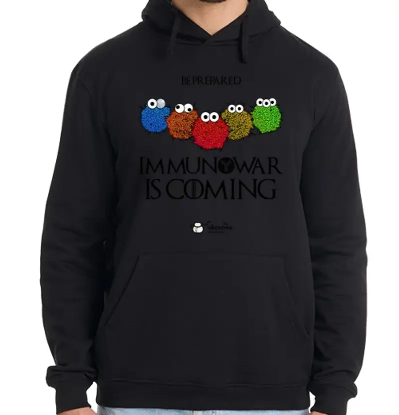 Felpa uomo con cappuccio sta coming immunowar (sfondi chiari)