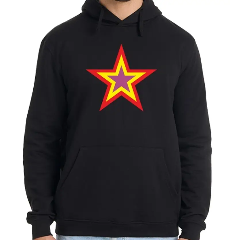 Felpa uomo con cappuccio stella repubblica (ragazzo felpa)