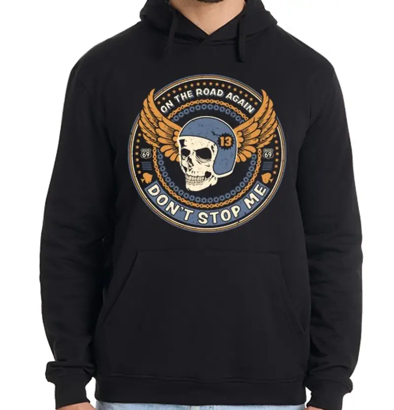 Felpa uomo con cappuccio sulla road dont di nuovo me smettere