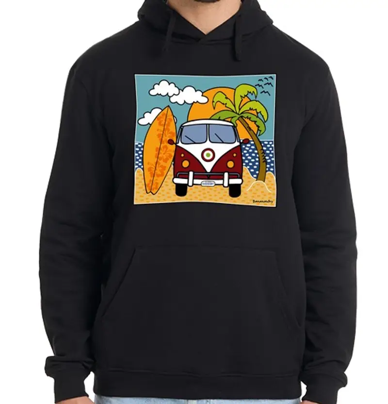 Felpa uomo con cappuccio surf perché los tubi