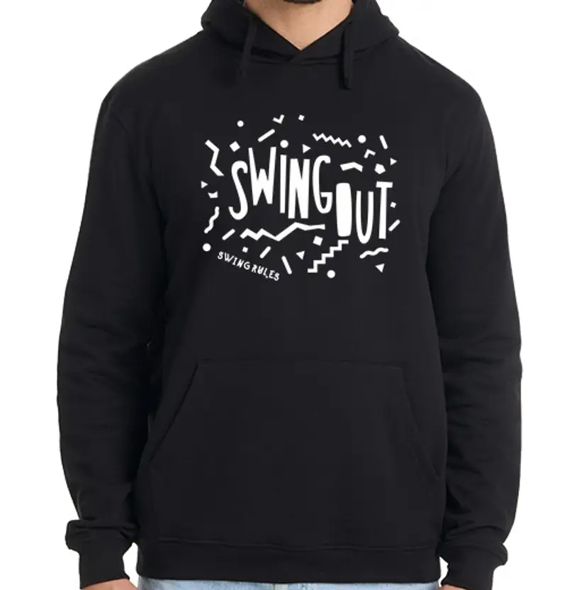 Felpa uomo con cappuccio swing out song white