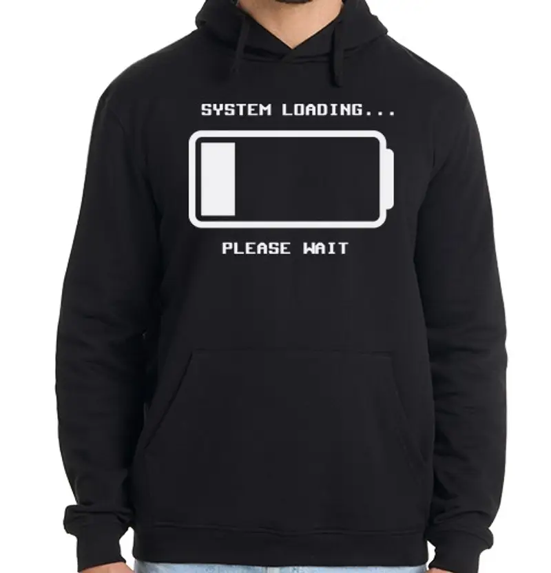 Felpa uomo con cappuccio system loading