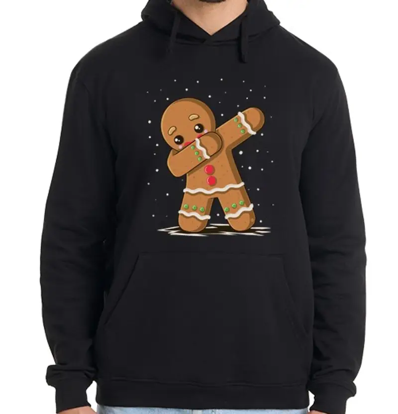 Felpa uomo con cappuccio tamponando il pan di zenzero