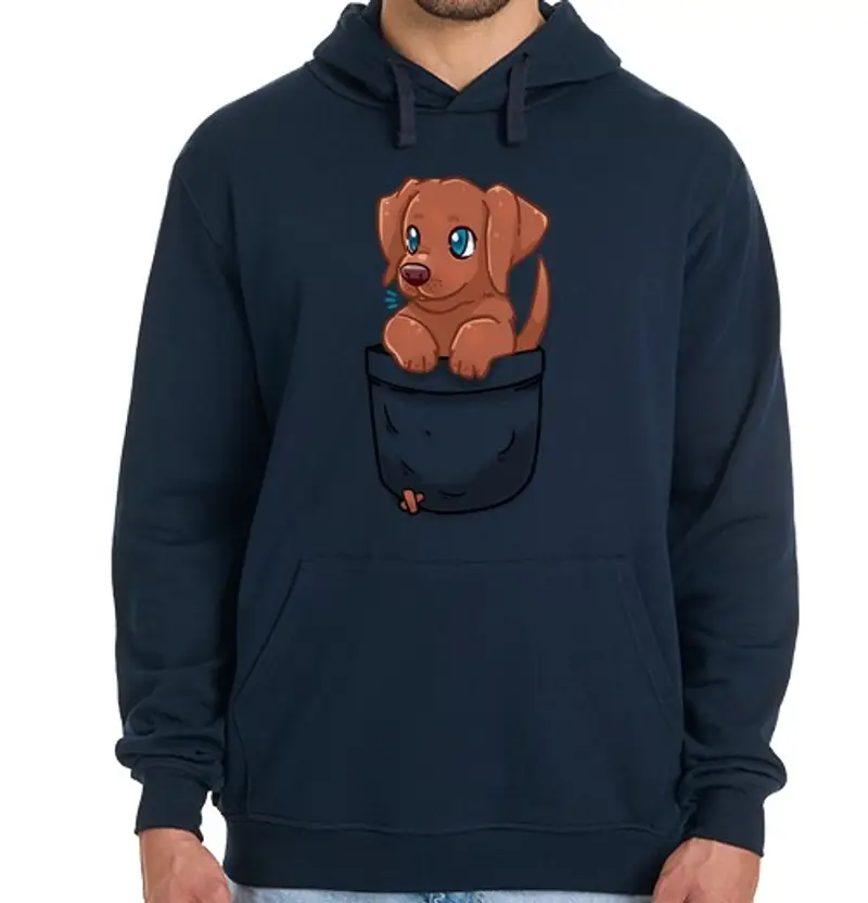 Felpa uomo con cappuccio tasca simpatica cioccolata labrador