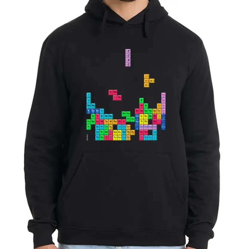 Felpa uomo con cappuccio tavola periodica