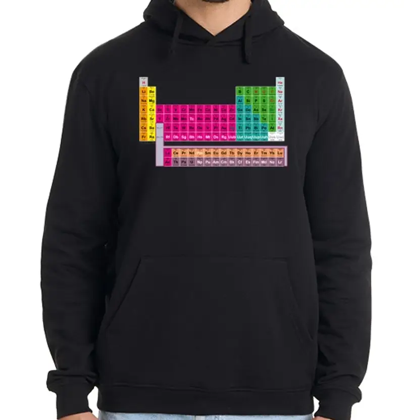 Felpa uomo con cappuccio tavola periodica