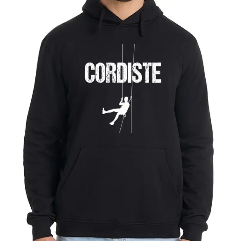 Felpa uomo con cappuccio tecnico su fune - lavori in quota